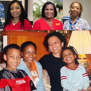 Collage of pictures of Black nurses and their families