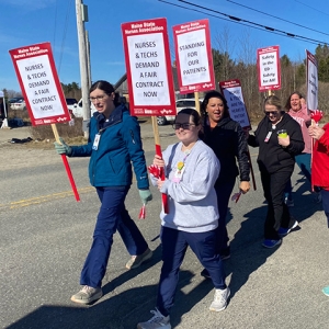 Group of nurses on picket line