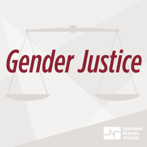 Graphic "Gender Justice" with NNU logo