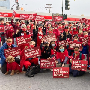 Large group of Kaiser nurses