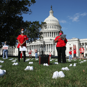 Nurses outside capitol building