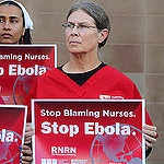 Nurses outside hospital