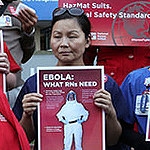 Nurses outside hospital