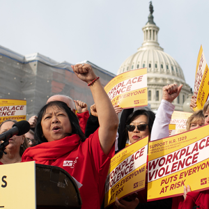 Nurses celebrate victory against workplace violence