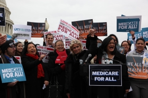 Medicare for All presser on Capitol steps