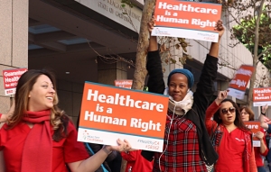 Nurses for SB562 outside Dec. 11 Select Committee Hearing