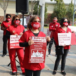 Registered nurses at San Leandro Hospital strike