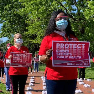Nurses protest in front of The White House