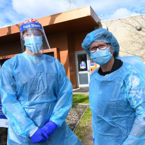 Nurses in protective equipment