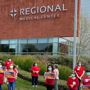Nurses rally outside medical center