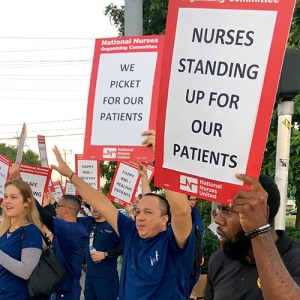 Nurses picketing