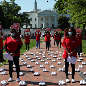 Nurses protest in front of The White House