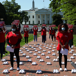 Nures protest outside the White House