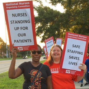 Nurses picketing