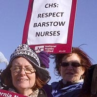 Nurses holding signs