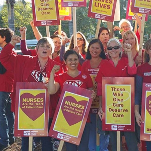 Nurses picketing