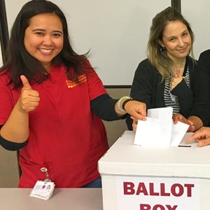 Nurses at ballot box