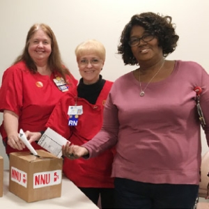 RNs cast their ballots at Research Medical Center