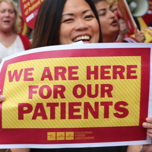 Nurses here for our patients sign