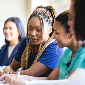Group of nursing students in class