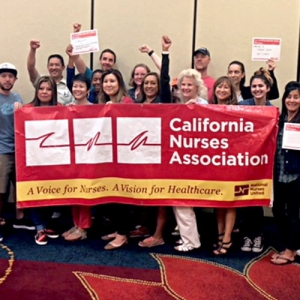 Nurses celebrate with banner