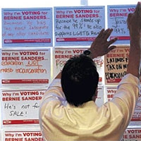 Posting Bernie signs