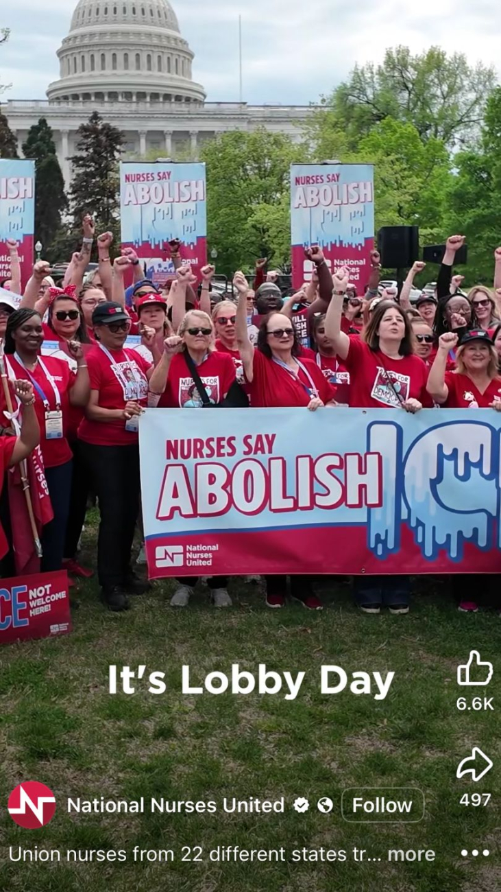 Screenshot of Facebook post about lobby day in Washington D.C.