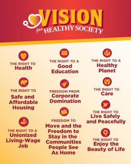Vision for a Healthy Society flyer with all rights listed out