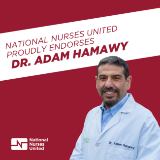Headshot of Dr. Adam Hamawy, text "NNU Proudly Endorses Dr. Adam Hamawy"