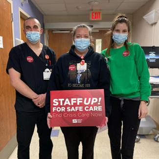 3 nurses inside hospital