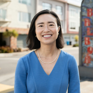 Congressional Connie Chan outside, smiling