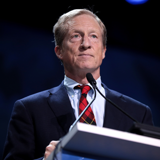 Photo of Tom Steyer: Photo by Gage Skidmore via Wikimedia Commons