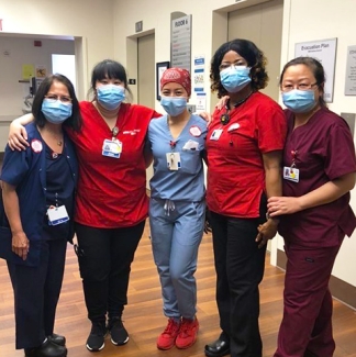 Five nurses inside hospital