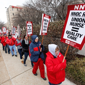 Nurses on picket line