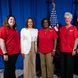 NNU Presidents posing with Vice President Kamala Harris