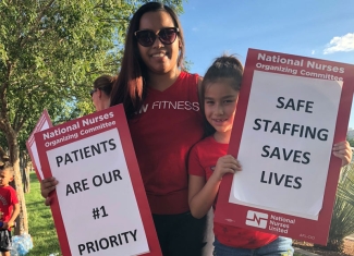 HCA Nurses and family members picket