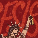 Artwork of Statue of Liberty spraypainting "RESIST"