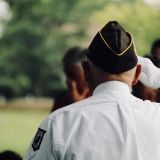 Veteran service member saluting 