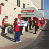 El Paso nurses outside hospital cal for safety measures