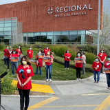 Nurses outside HCA’s Regional Medical Center of San Jose 