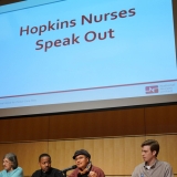 Nurses at community forum