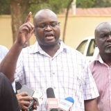 Secretary-General Seth Panyako addresses the press