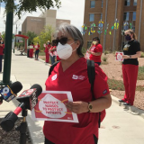 Nurse outside The Hospitals of Providence