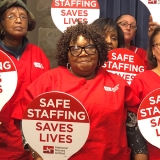 Nurses with Safe Staffing paddles
