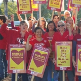 Nurses picketing