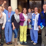 Healthcare Workers celebrate at Maine Coast Memorial Hospital