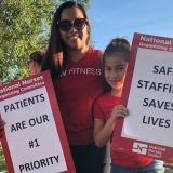 HCA Nurses and family members picket