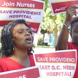 Providence Nurses protesting the proposed hospital closing